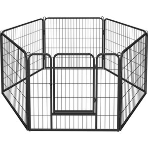 Yaheetech Heavy Duty Metal Dog & Cat Playpen, Black, 32-in, 6-panel