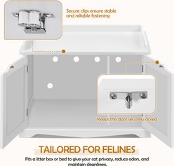 Yaheetech Litter Box Furniture Cat House, White, Large slide 2 of 7