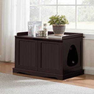 Yaheetech Litter Box Furniture Cat House, Espresso, Large