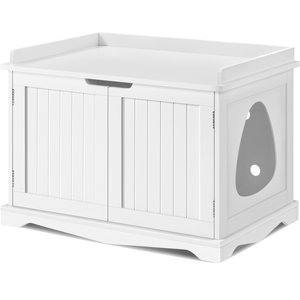 Yaheetech Litter Box Furniture Cat House, White, Large