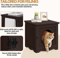 Yaheetech Washroom Bench Enclosed Cat House Cat Litter Box, Espresso, Small slide 2 of 7