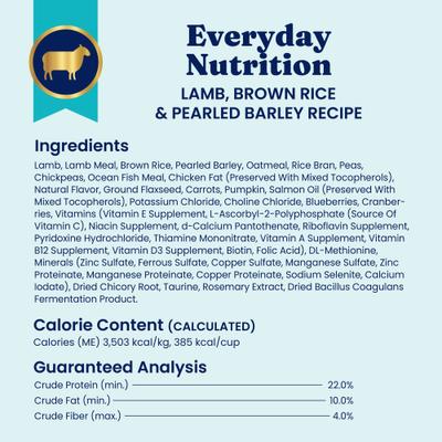 Show full view: Solid Gold Real Lamb, Brown Rice & Pearled Barley Whole Grain Recipe Dry Dog Food for Medium & Large Dogs, 4-lb bag slide 10 of 12