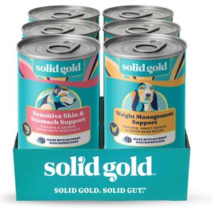 Solid Gold Leaping Waters, Fit & Fab Variety Pack Wet Dog Food, 13.2-oz can, case of 6