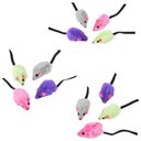 Ethical Pet Spot Rainbow Plush Rattling Mice Cat Toy with Catnip, Color Varies, 12-pack