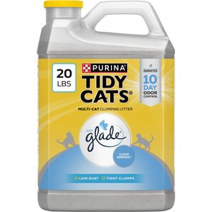 Tidy Cats Glade Clear Springs Scented Clumping Cat Litter, 20-lb jug, case of 2