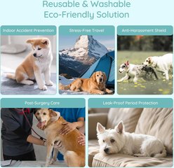 Bella & Pal Washable Female Dog Diapers, 3 count, Natural Joy, Medium: 14 to 19-in waist slide 2 of 7