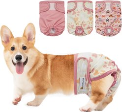 Bella & Pal Washable Female Dog Diapers, 3 count, Pink, Large: 19 to 25-in waist