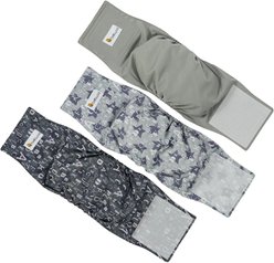 Bella & Pal Washable Belly Band Male Dog Wrap, Gray, 3 count, Small: 11 to 13-in waist slide 2 of 8