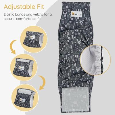 Show full view: Bella & Pal Washable Belly Band Male Dog Wrap, Gray, 3 count, X-Small: 8 to 11-in waist slide 5 of 9