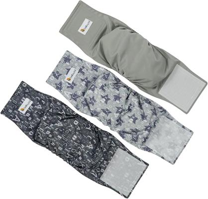 Show full view: Bella & Pal Washable Belly Band Male Dog Wrap, Gray, 3 count, X-Small: 8 to 11-in waist slide 8 of 9