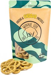 Winnie Lou Greens & Cheddar Pretzels Crunchy Dog Treats, 4-oz bag