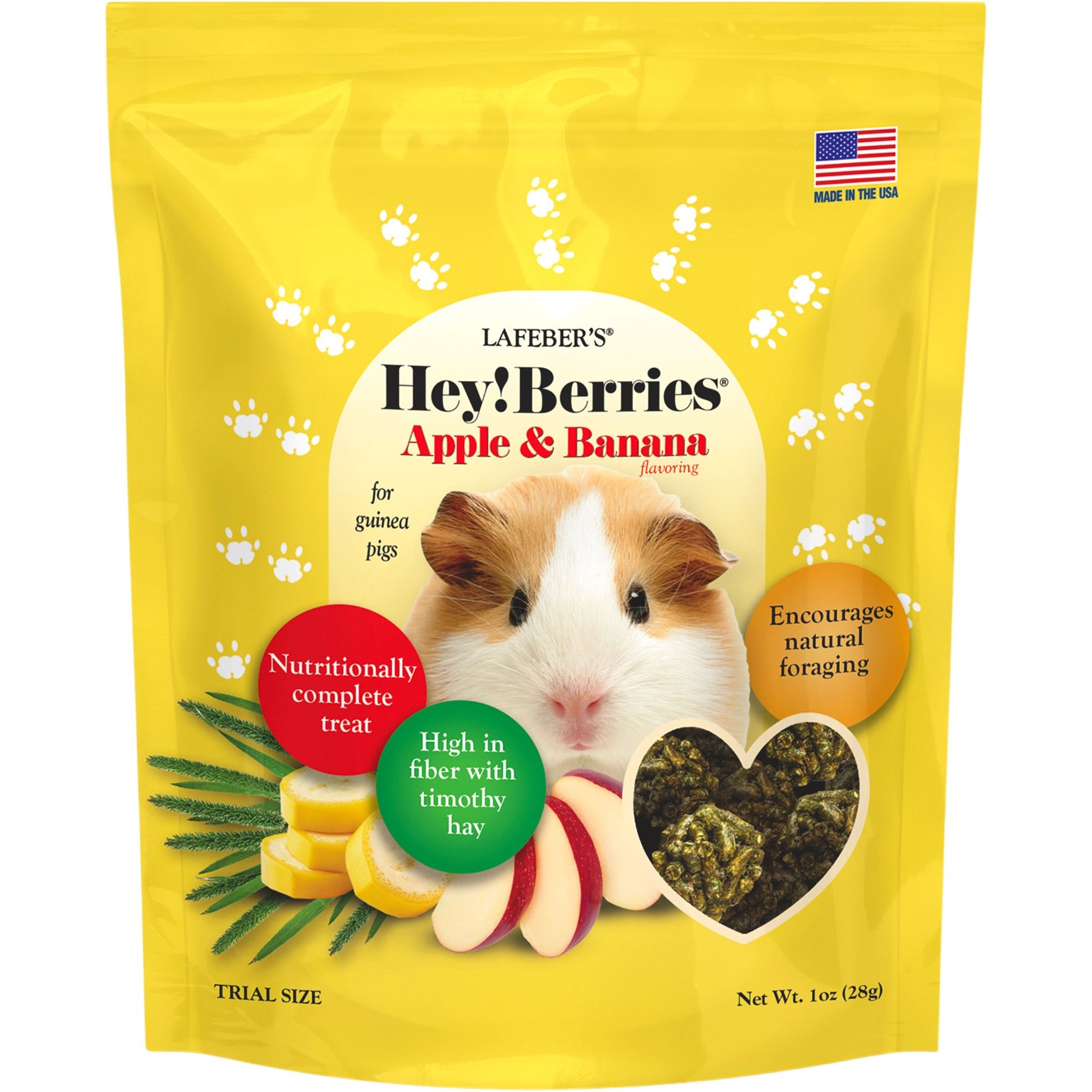 Lafeber Hey!Berries Apple & Banana Guinea Pig Treats, 1-oz bag