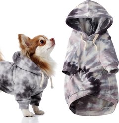 Pet Passion Rocky II The Extra Comfy Dog Hoodie, Black Tie Dye, Small