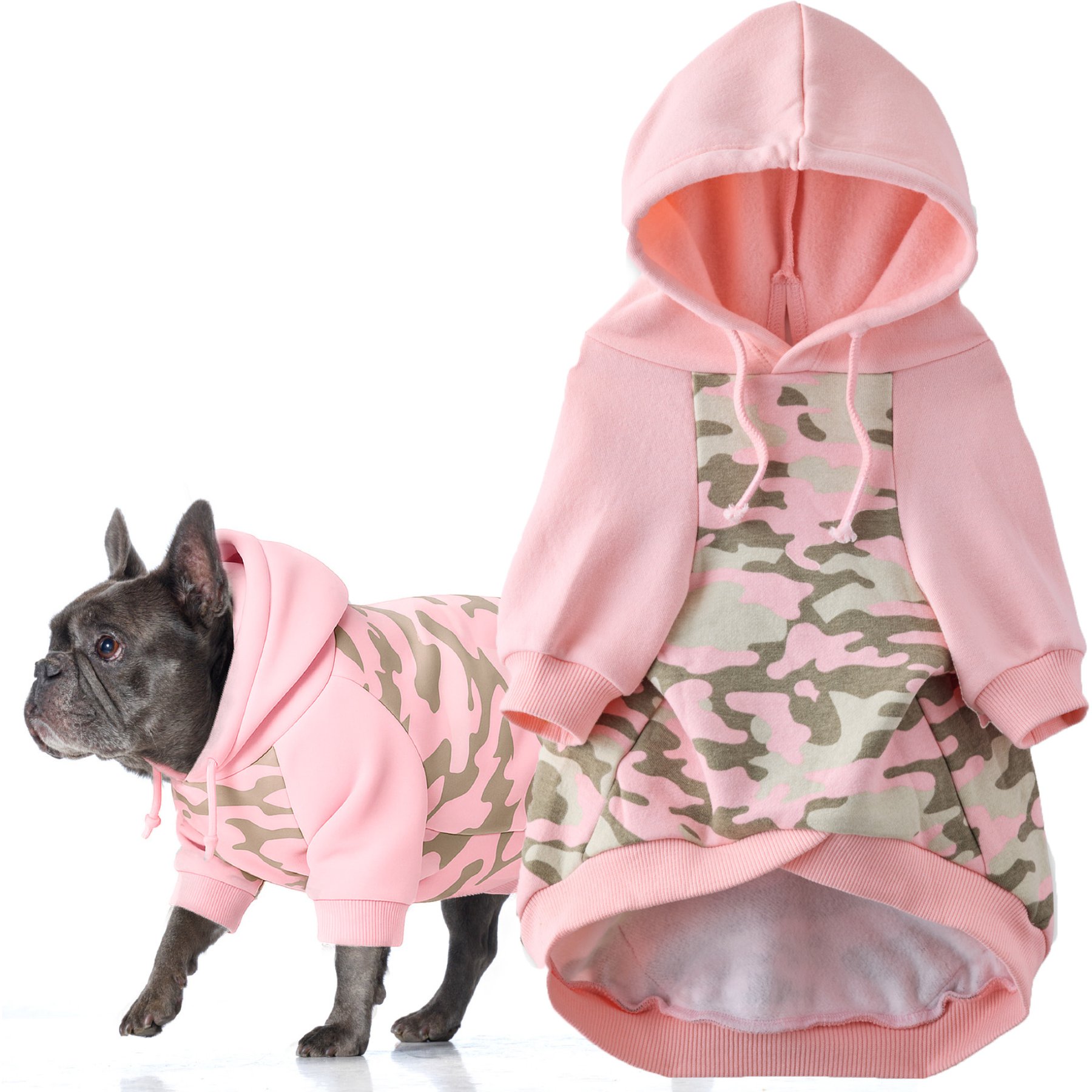 Pet Passion Rocky II The Extra Comfy Camo Dog Hoodie, Pink, Medium