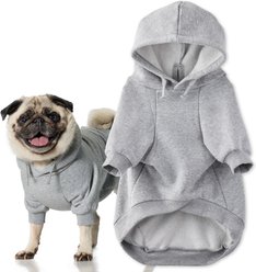 Pet Passion Rocky II The Extra Comfy Solid Color Dog Hoodie, Heather Grey, Large