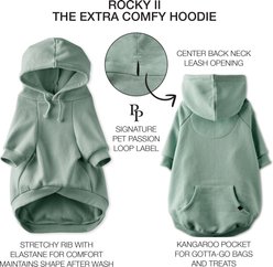 Pet Passion Rocky II The Extra Comfy Solid Color Dog Hoodie, Sage, Large slide 2 of 6