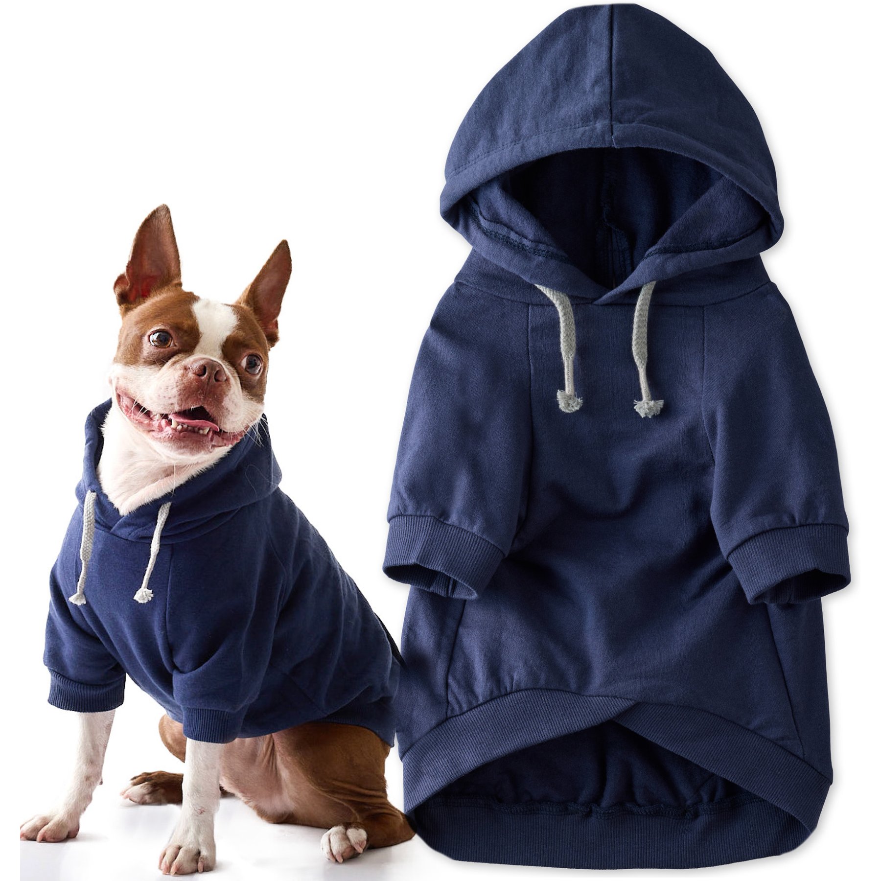 Pet Passion Rocky II The Extra Comfy Solid Color Dog Hoodie, Navy, X-Large