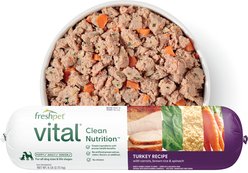 Freshpet Turkey Recipe with Carrots, Brown Rice, & Spinach Fresh Refrigerated Dog Food, 6-lb roll, case of 4
