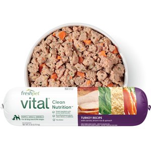 Freshpet Turkey Recipe with Carrots, Brown Rice, & Spinach Fresh Refrigerated Dog Food, 6-lb roll, case of 4