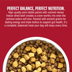Muenster Perfect Balance Pork Meal Medley with Beef Bites Freeze-Dried Dog Food, 3.5-lb bag slide 2 of 9