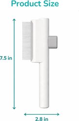 Fido Fave Self-Cleaning One-Button Hair Release Deshedding Comb with Comfortable Handle for Dogs & Cats, White slide 2 of 8