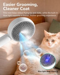 Fido Fave Press-to-Spray Mist Anti-Static Detangling & Smoothing Refillable Water Tank Grooming Brush for Dog & Cats, Grey slide 2 of 7