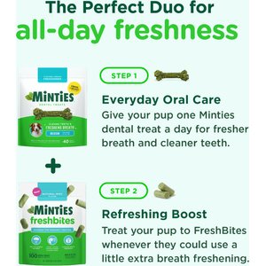 Minties Medium Mint Flavored Dental Treats for Dogs, 25-50 lbs, 32-oz, 40 count