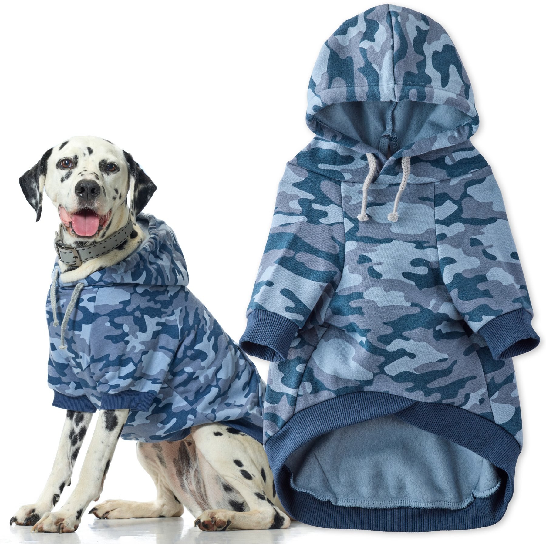 Pet Passion Rocky II The Extra Comfy Camo Dog Hoodie, Navy, X-Small