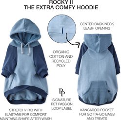 Pet Passion Rocky II The Extra Comfy Color Block Dog Hoodie, Navy, X-Large slide 2 of 7