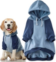 Pet Passion Rocky II The Extra Comfy Dog Hoodie, Navy Color Block, Medium