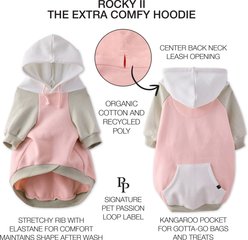 Pet Passion Rocky II The Extra Comfy Color Block Dog Hoodie, Pink, Medium slide 2 of 7