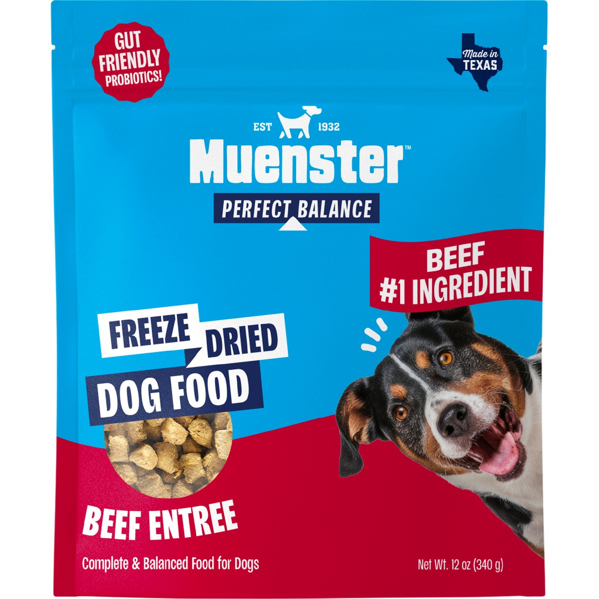 Muenster Perfect Balance Beef Bites Freeze-Dried Dog Food, 12-oz bag