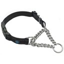 Max and Neo Dog Gear Nylon Reflective Martingale Dog Collar with Chain, Black, Large: 19 to 25-in neck, 1-in wide