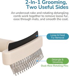 Fido Fave 2-in-1 Undercoat Rake + 360 Rotating Detangling Comb, Deshedding & Dematting Dog Grooming Comb slide 2 of 8
