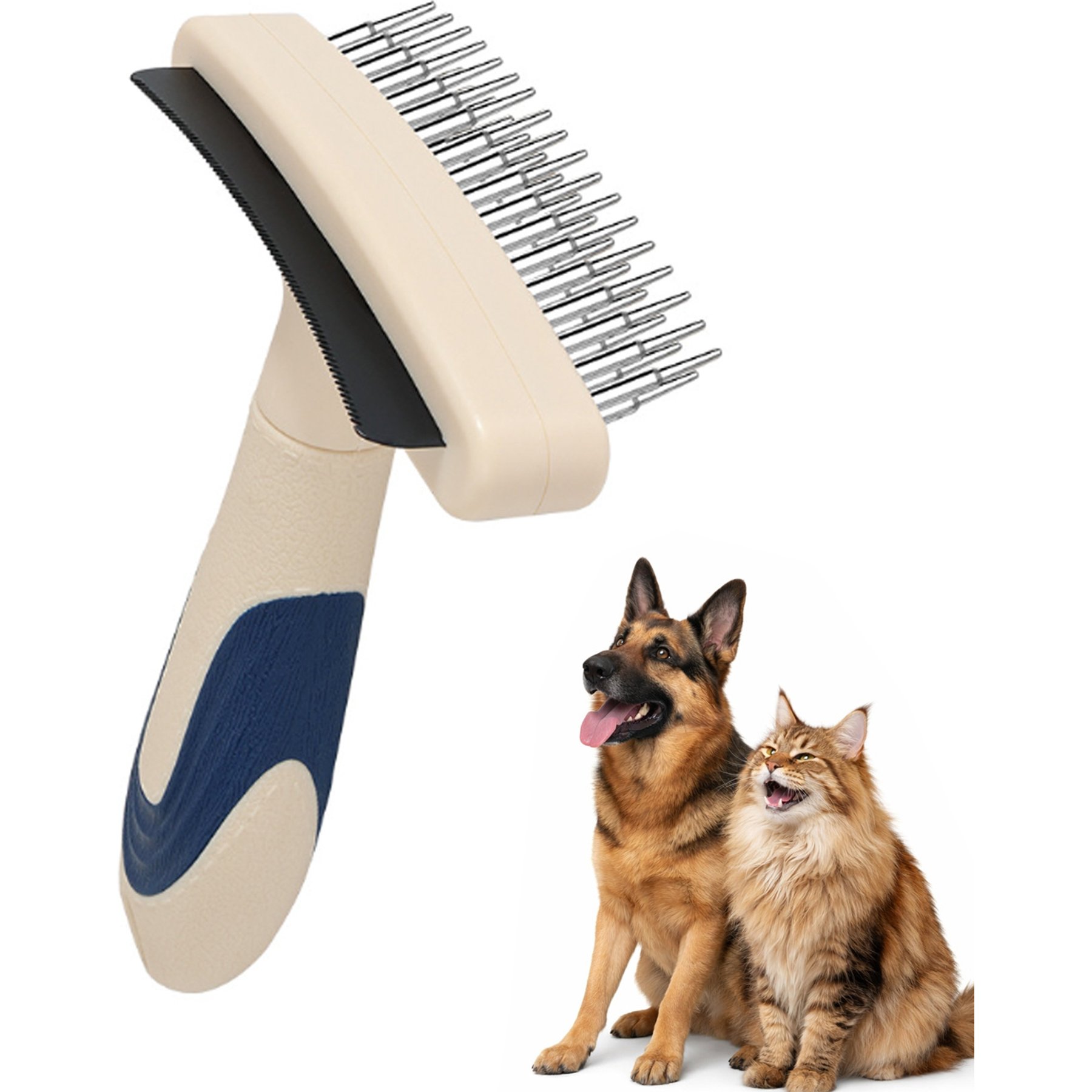 Fido Fave 2-in-1 Undercoat Rake + 360 Rotating Detangling Comb, Deshedding & Dematting Dog Grooming Comb