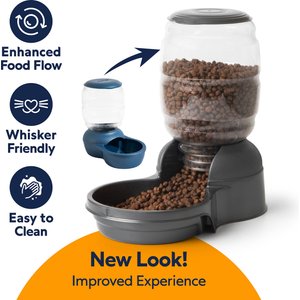 Petmate Replendish Dishwasher Safe Plastic Dog Feeder, Pearl Smoke Gray, 2-lb