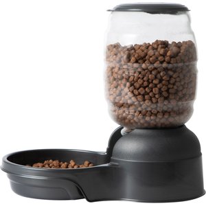 Petmate Pearl Replendish Gravity Refill Dog & Cat Feeder with Microban, Brushed Nickel, 8-cup