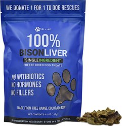 Max and Neo Dog Gear Grain-Free Bison Liver Freeze-Dried Dog Treats, 4.0-oz bag
