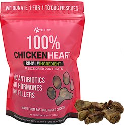 Max and Neo Dog Gear Grain-Free Chicken Heart Freeze-Dried Dog Treats, 4.0-oz bag