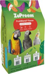 ZuPreem FruitBlend Flavor with Natural Flavors Daily Parrot & Conure Bird Food, 17.5-lb bag