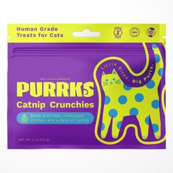 Wet Noses Purrks Human-Grade Chicken & Catnip Crunchy Cat Treat, 4-oz bag