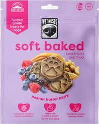 Wet Noses Soft Baked Human-Grade Peanut Butter & Jelly Soft & Chewy Dog Treats, 8-oz bag