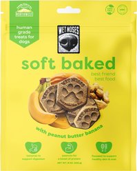 Wet Noses Soft Baked Human-Grade Peanut Butter Banana Soft & Chewy Dog Treats, 8-oz bag