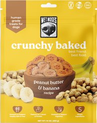 Wet Noses Human-Grade Peanut Butter Banana Crunchy Baked Dog Treats, 10-oz bag
