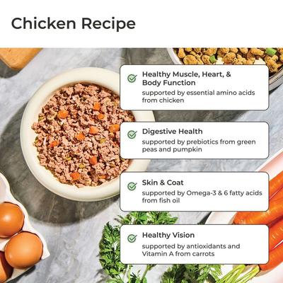 Show full view: Freshpet Chicken Recipe with Peas, Carrots, & Brown Rice Fresh Refrigerated Dog Food, 6-lb roll, case of 4 slide 6 of 10