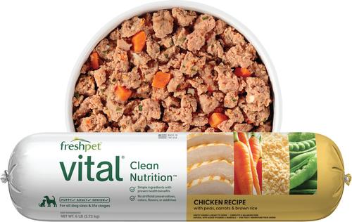 Freshpet Chicken Recipe with Peas, Carrots, & Brown Rice Fresh Refrigerated Dog Food, 6-lb roll, case of 4