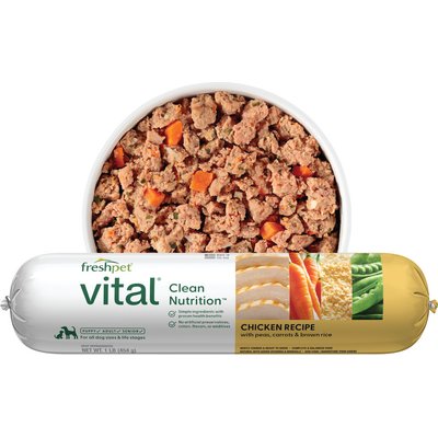 Freshpet Freshpet Chicken Recipe with Peas, Carrots, & Brown Rice Fresh Refrigerated Dog Food, 1-lb roll, case of 12