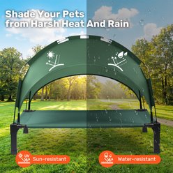 Heeyoo Outdoor Elevated Dog Bed with Removable Canopy, Green, 51 x 36 x 9.5-in slide 2 of 8