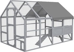 PawHut Water-Resistant Chicken Run with Nest Box & Anti-UV Cover, 110.2 x73 x 74-in