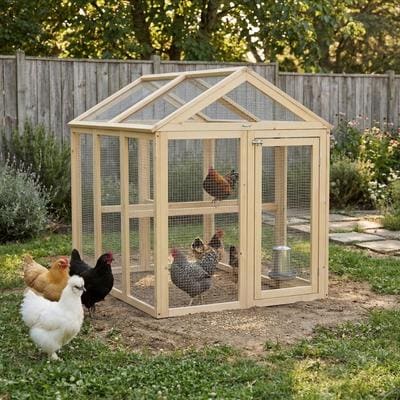 Timber Chicken Run PAWHUT Nature Wood Chicken Run with Coop & Combinable Design, 1 to 4 ...